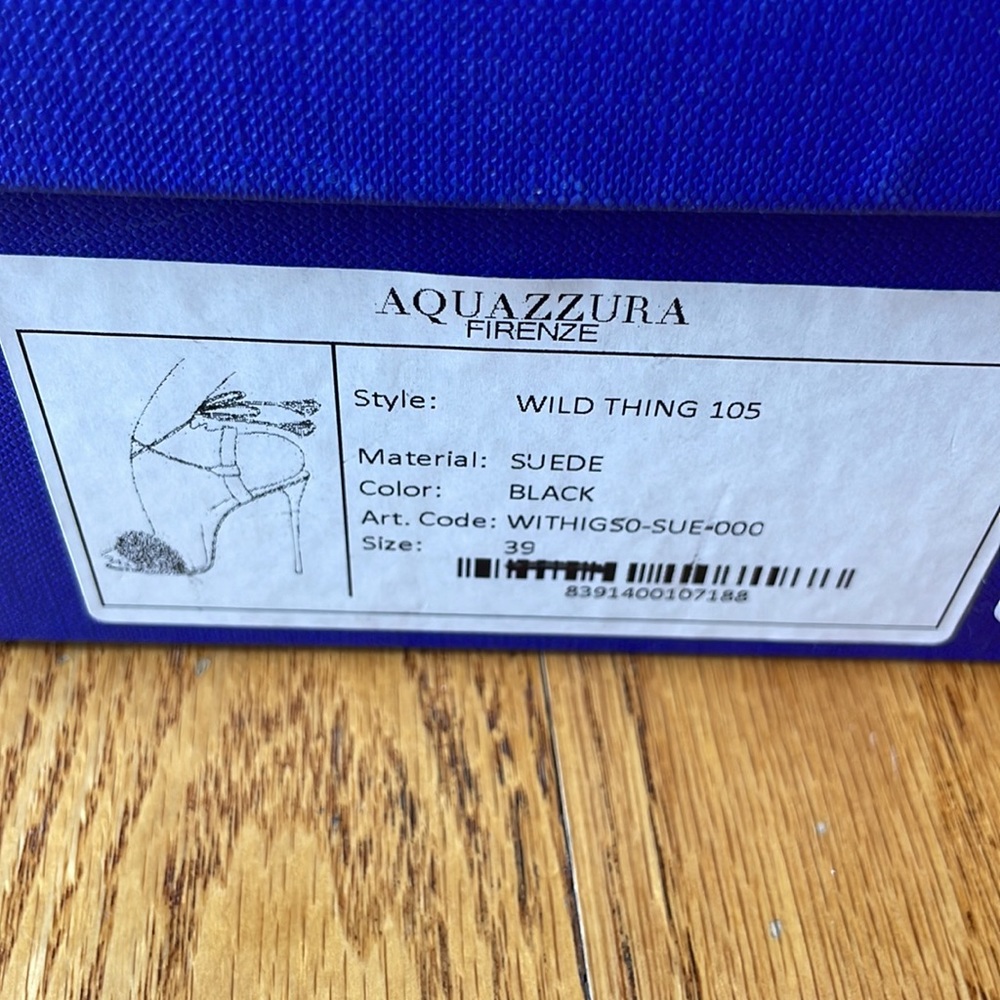Aquazzura sandals Wild thing 105 sued black. Size 39 new - Picture 7 of 11